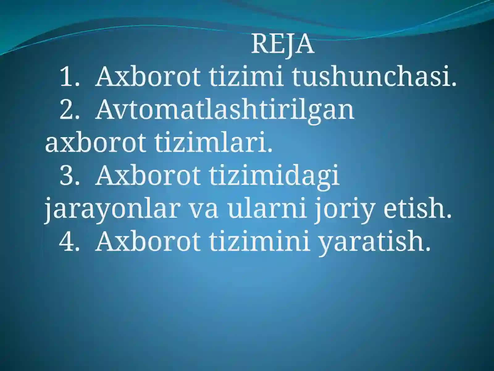Axborot tizimlarining tasnifi 2