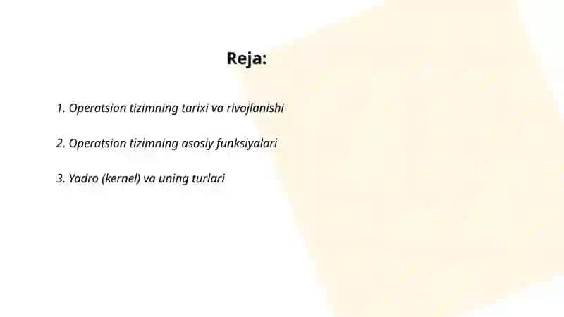 Kompyuter operatsion sistemalari 2