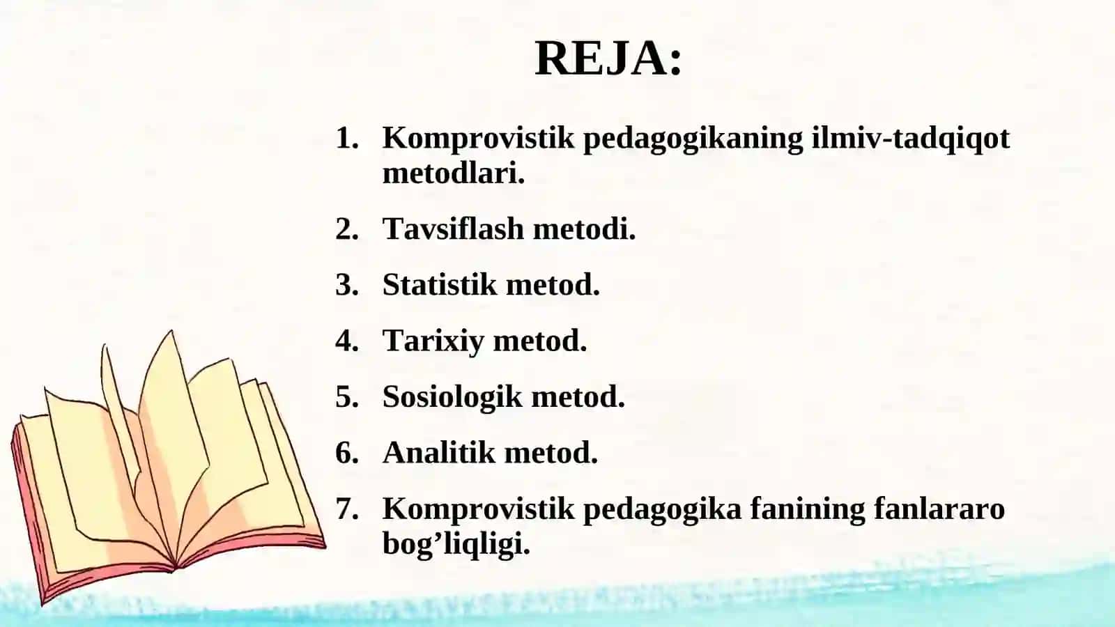 KOMPROVISTIK PEDAGOGIK TADQIQOTLARNING DOLZARB YO’NALISHI 2
