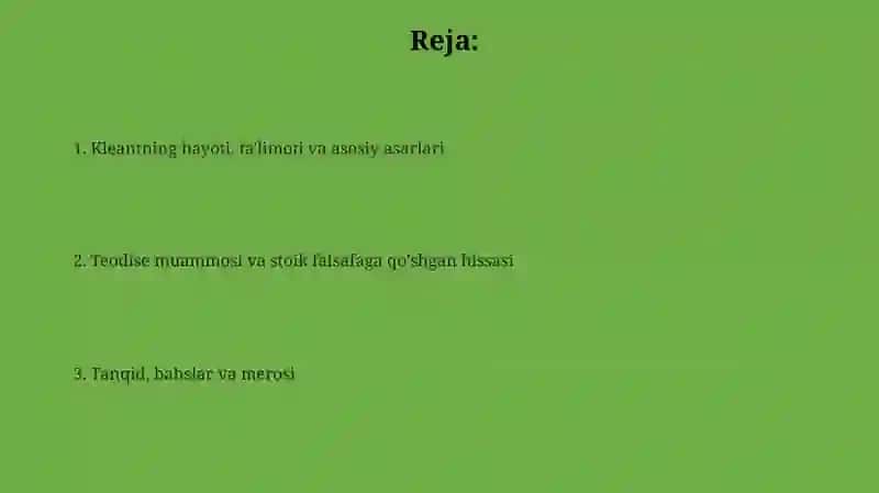 Gʻarb faylasufi Kleant 2