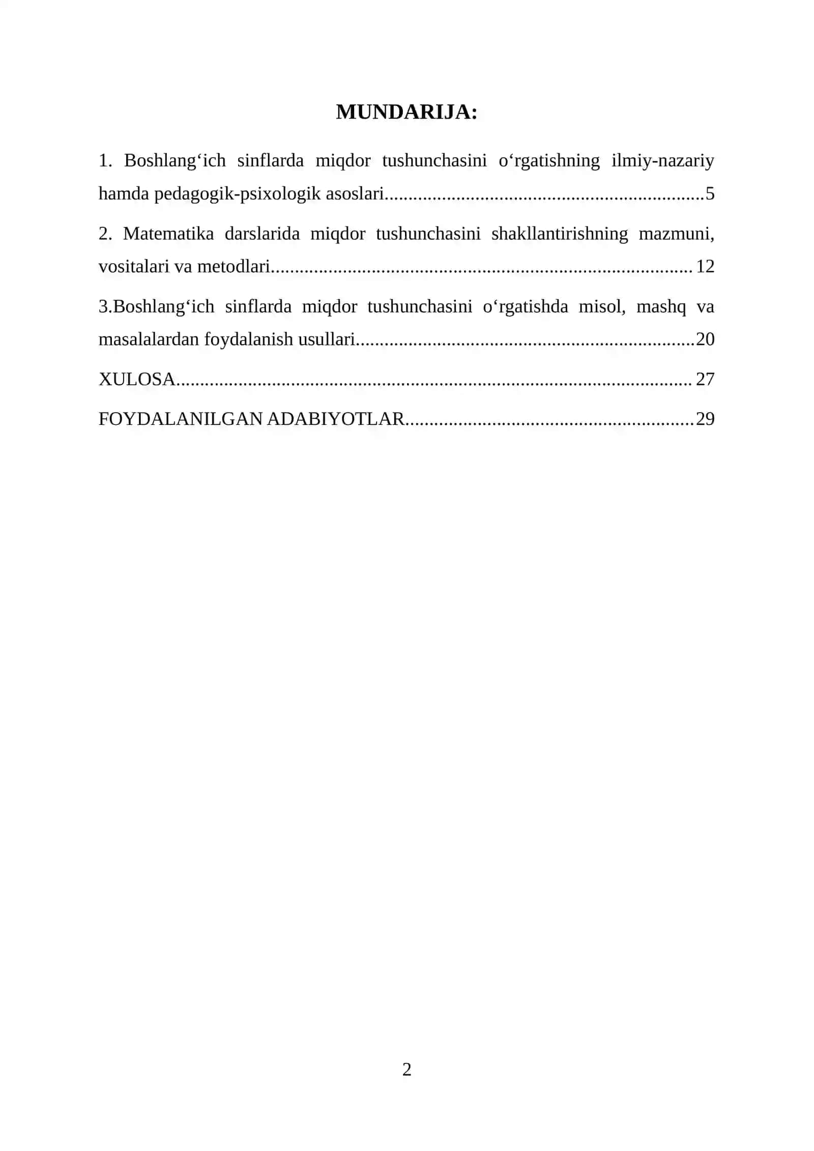 Boshlang‘ich sinflarda miqdor tushunchasini o‘rgatishning umumi metodikasi 2