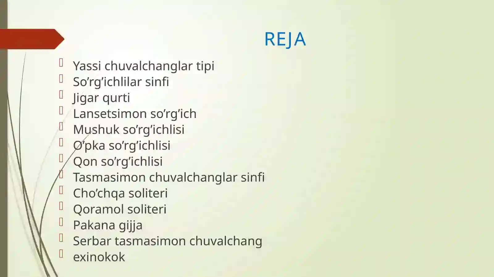 So’rg’ichlilar-odamparazitlari 2