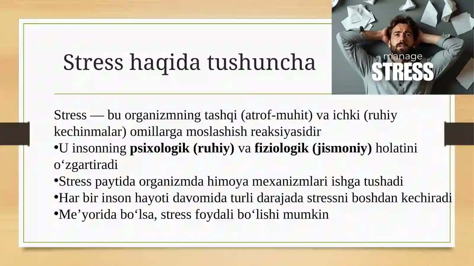 Stress va uning turlari 2