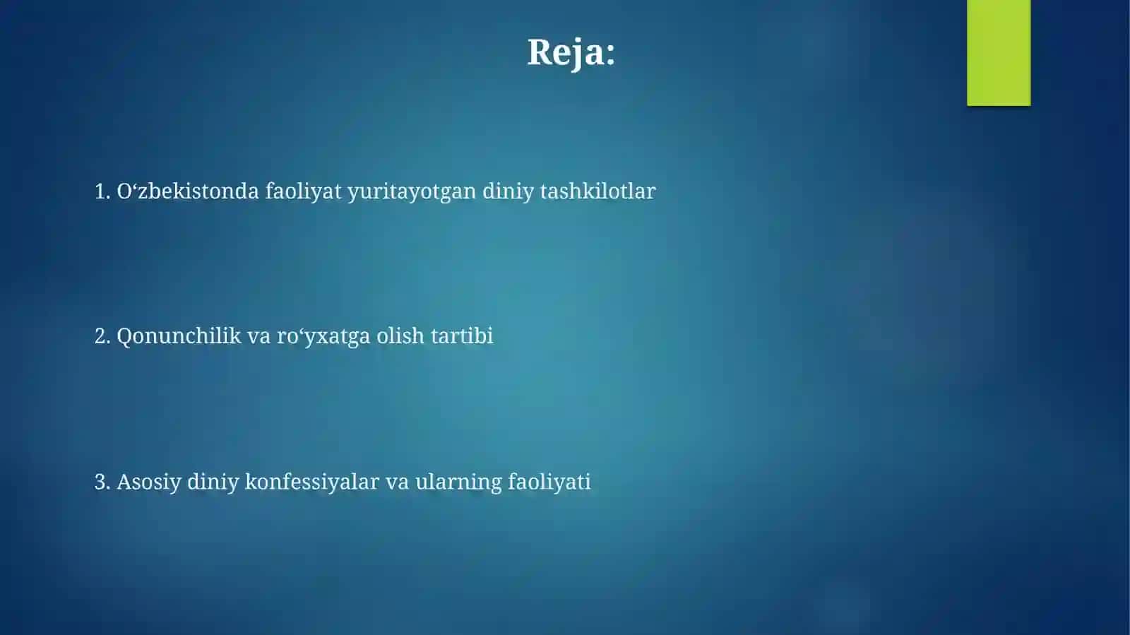 Oʻzbekistonda faoliyat yuritayotgan diniy tashkilotlar 2