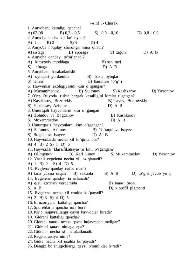 6-sinf II - Chorak 2