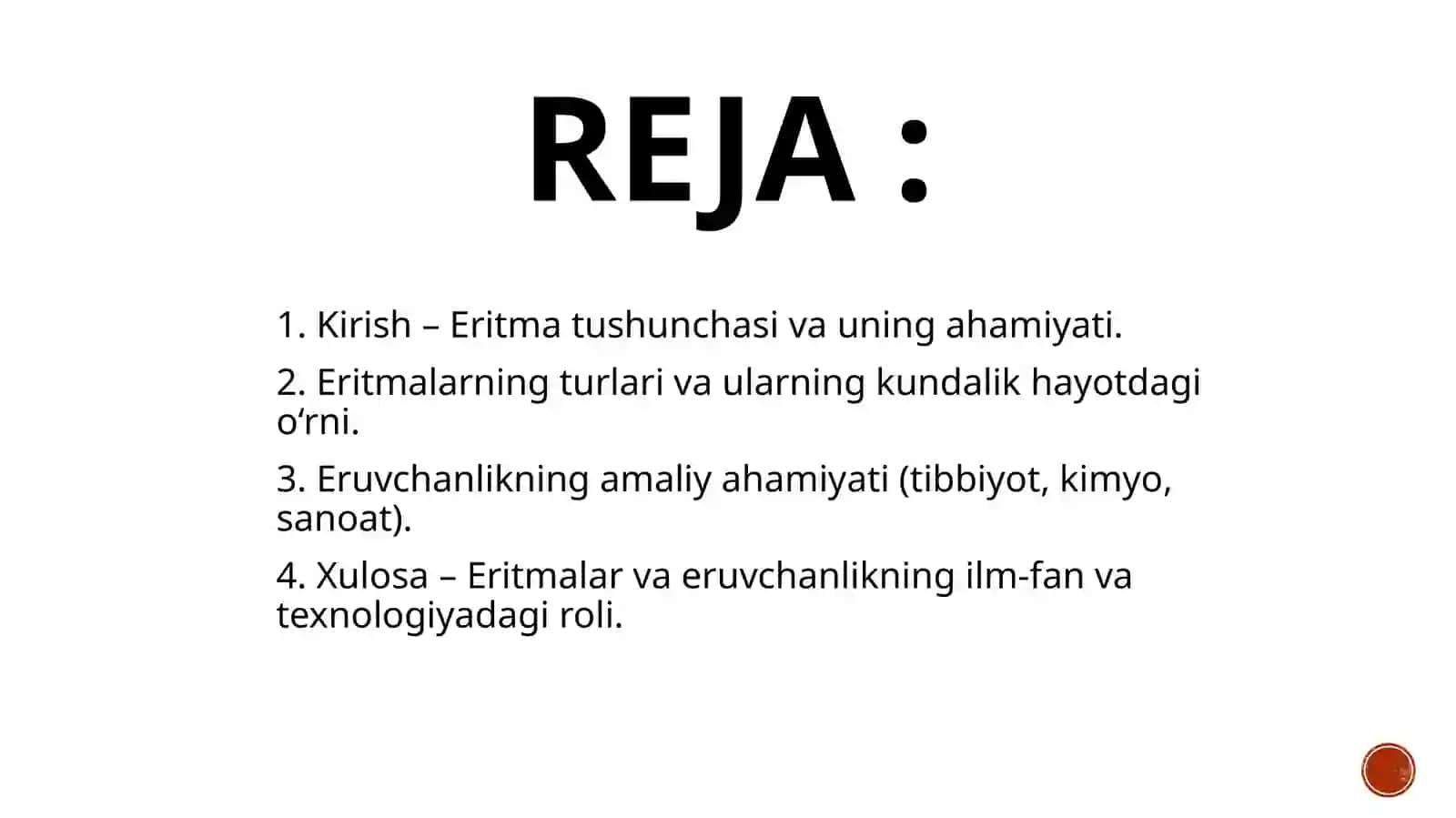Eritmalar. moddalarning eruvchanligi 2