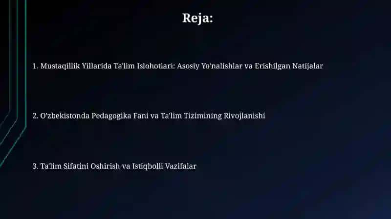 Mustaqil O'zbekistonda Ta'lim va Pedagogik Fikr Taraqqiyotlar 2