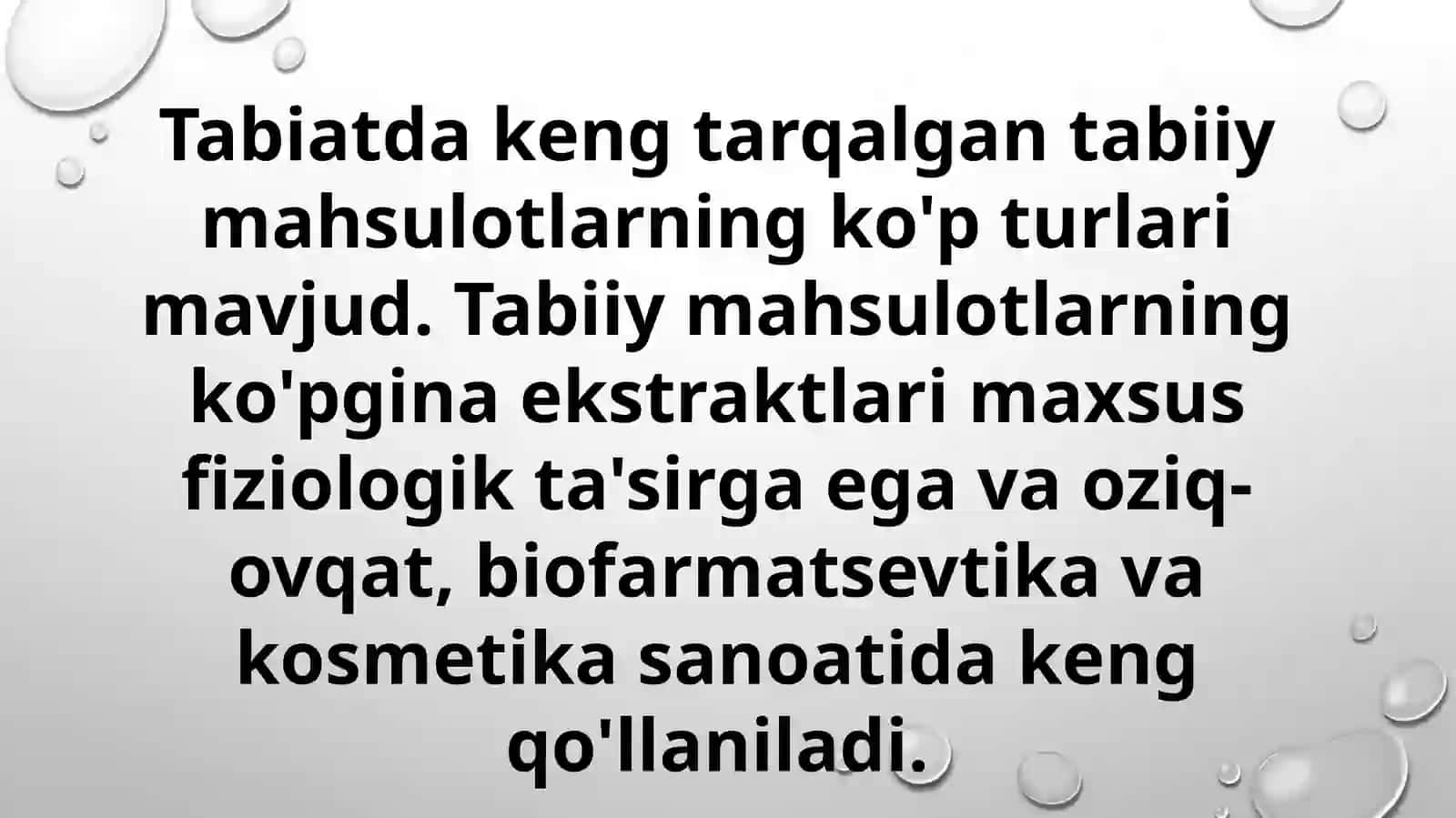 Tabiiy mahsulotlar va ularning ekstraktlari 2