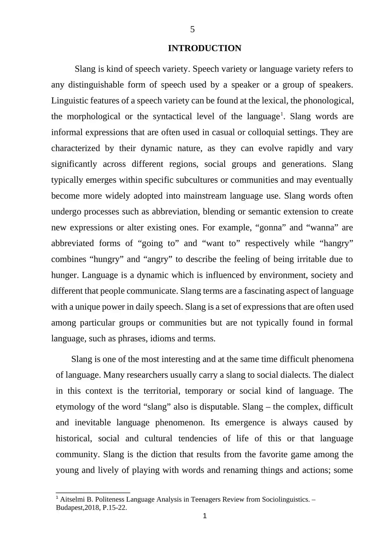 THE CHARACTERISTIC ASPECTS OF THE FORMATION AND DEVELOPMENT OF SLANGS IN MODERN LEXICOLOGY 2