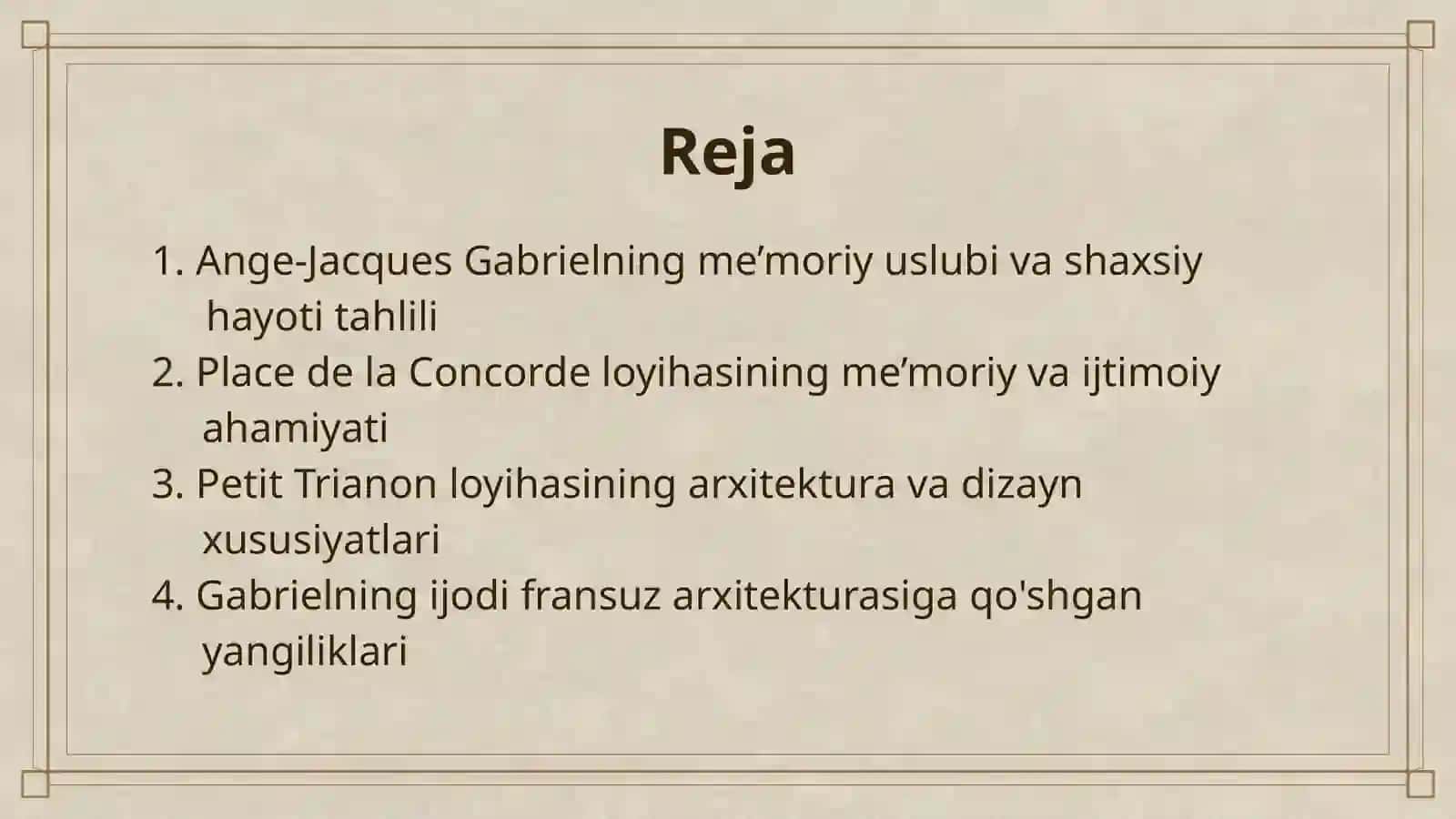 18-ASRDA FRANSIYADA IJOD QILGAN ME’MOR ANGE-JACQUAS GABRIEL IJODI VA PLACE DE LA CONCORDE ME’MORIY LOYIHASI VA PETIT TRIANON ME’MORIY LOYIHALARI TAHLILI 2