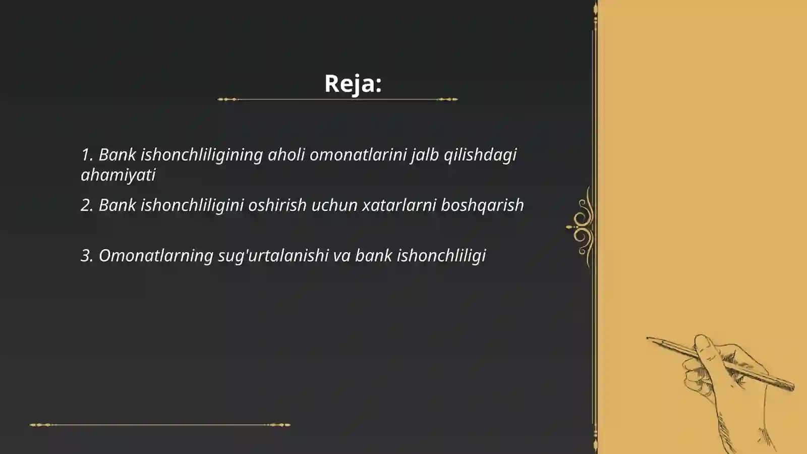 Bank ishonchliligi aholi omonatlarini ko'paytirish omili 2
