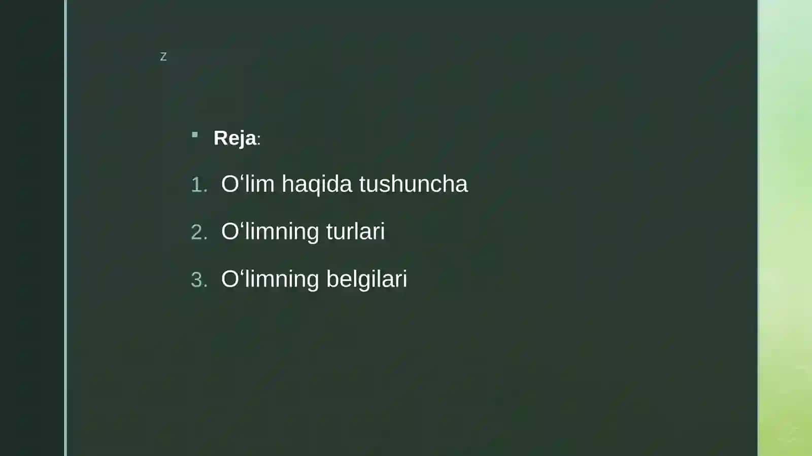 Oʻlim haqida tushunchalar 2