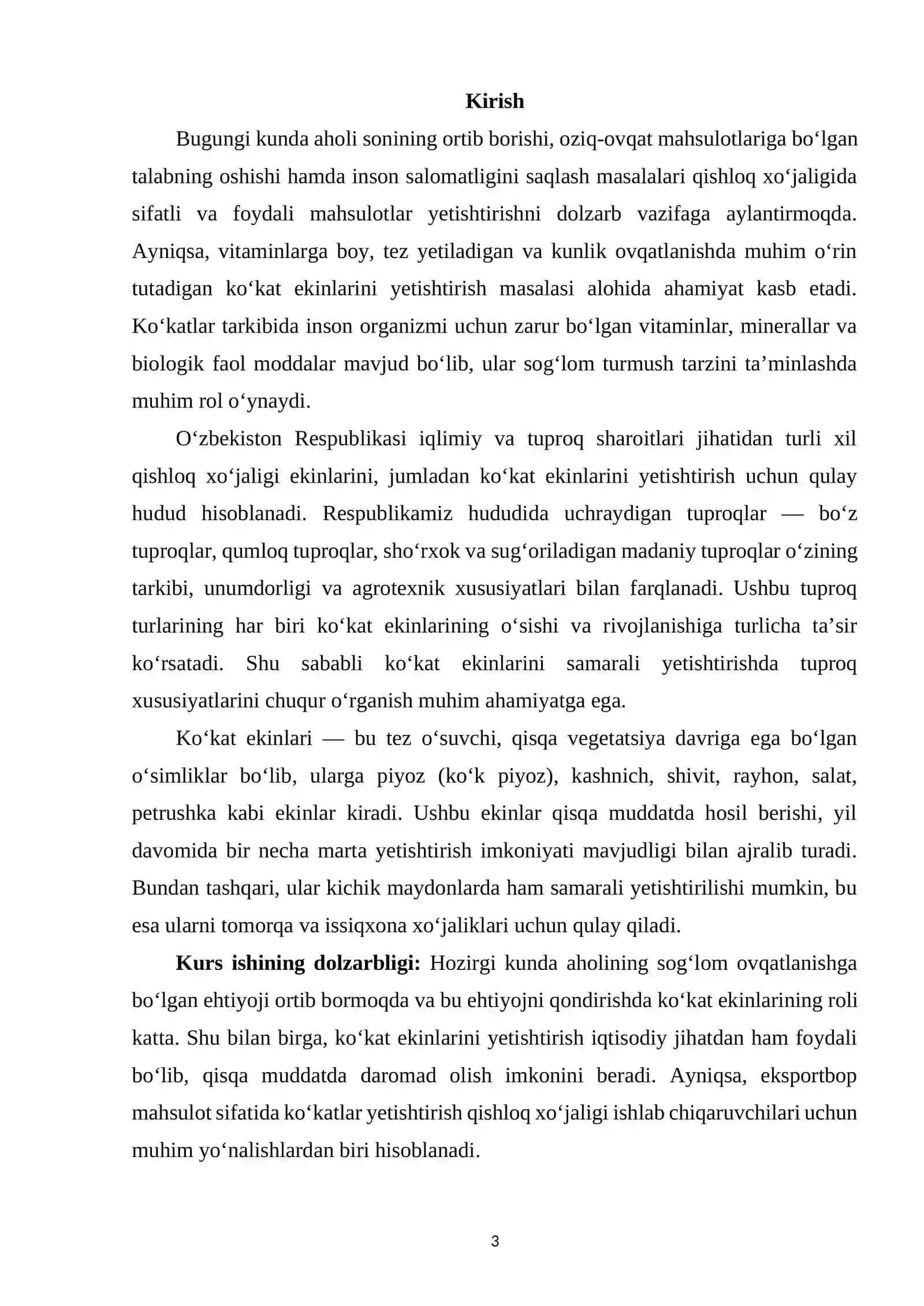 O’ZBEKISTON TUPROQLARIDA KO’KAT EKINLARINI YETISHTIRISH 2