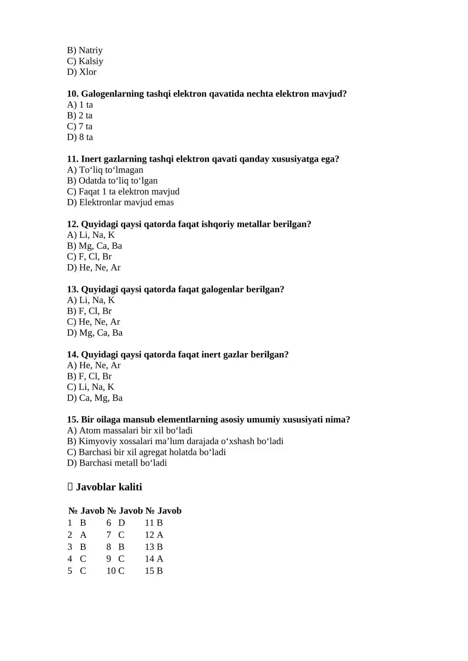 Kimyoviy elementlarning tabiiy oilalari 2