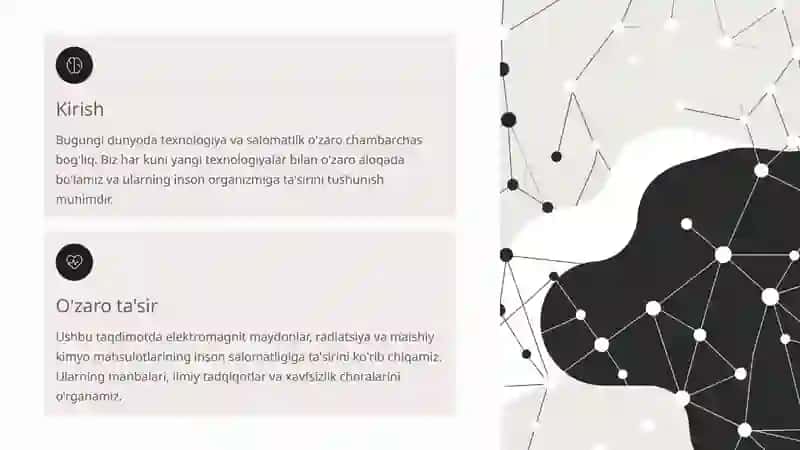 Inson va texnologiya. Elektromagnit maydon, radiatsiya va maishiy kimyo 2