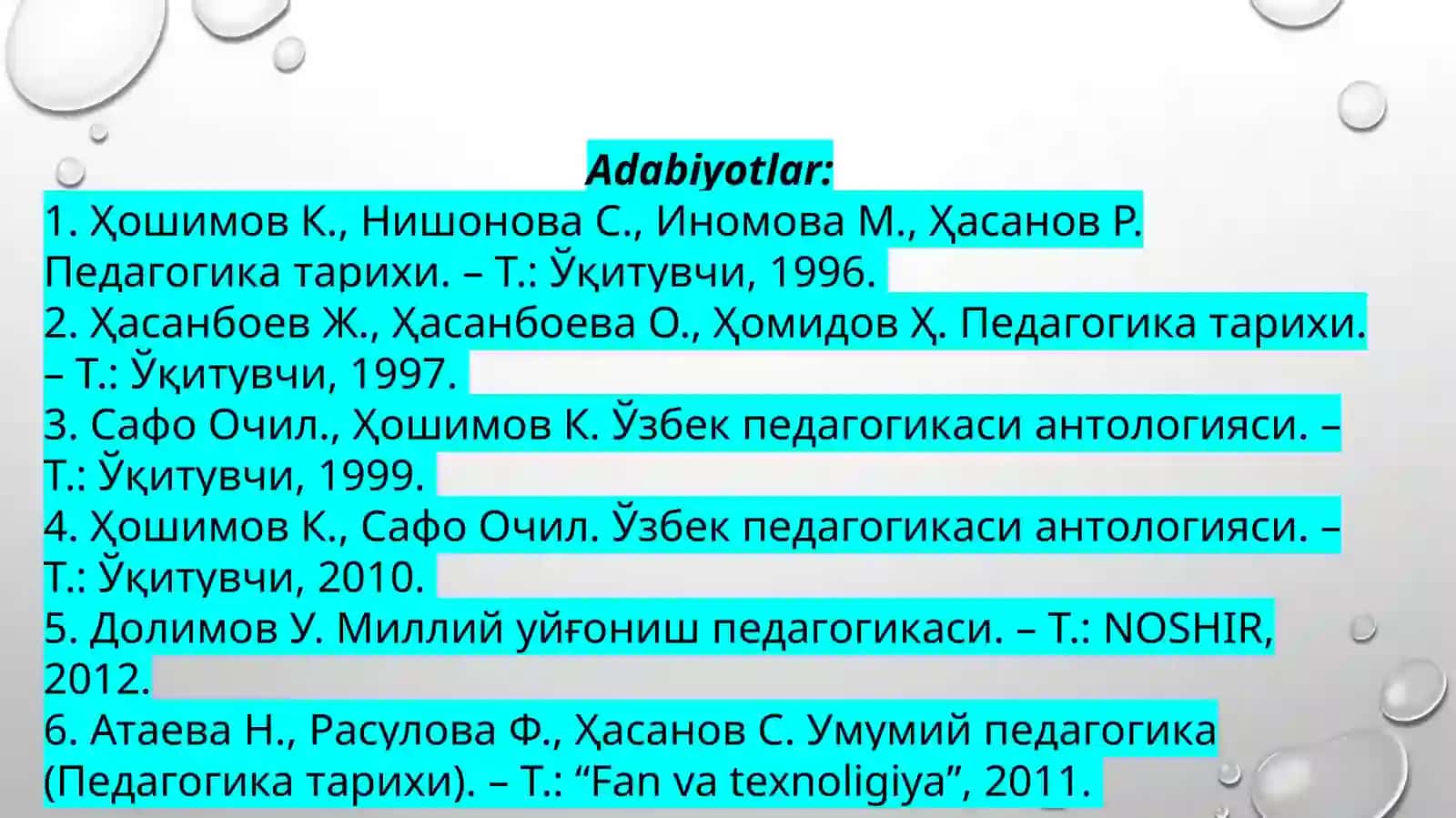 Pedagogika tarixi fan sifatida. Eng qadimgi davrlardan VII asrgacha ta’lim-tarbiya va pedagogik fikrlar 2