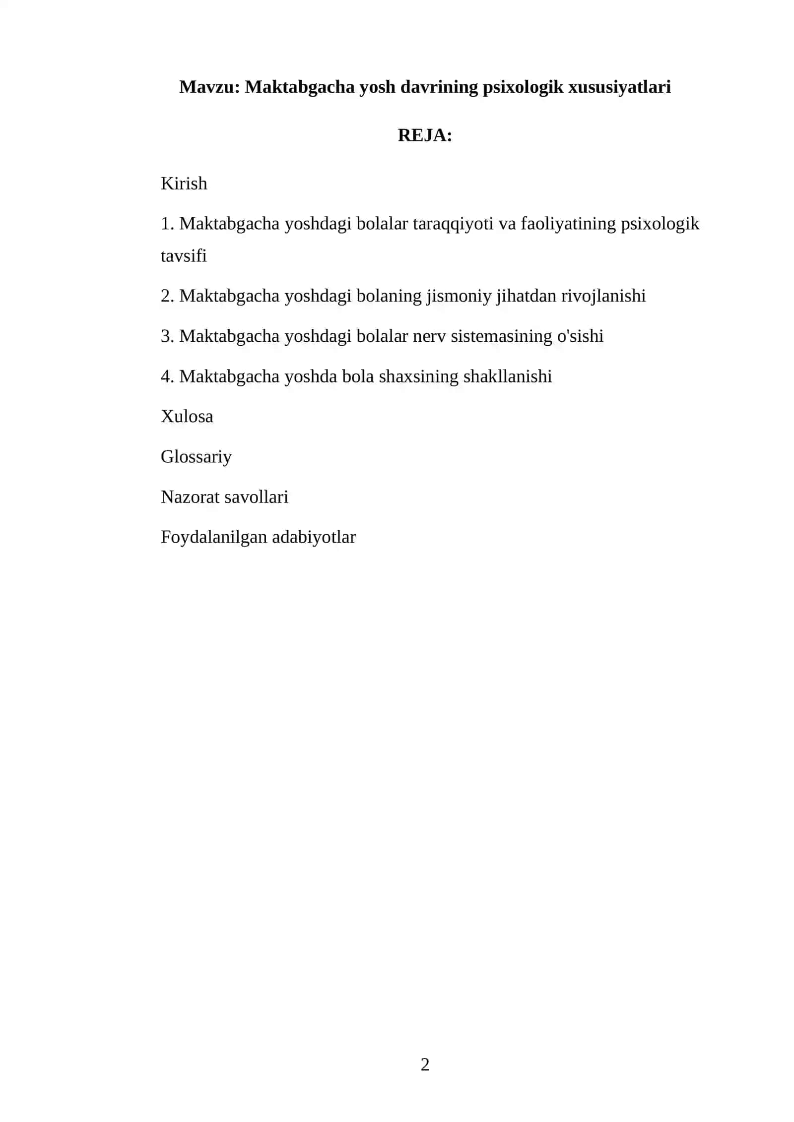 Maktabgacha yosh davrining psixologik xususiyatlari 2