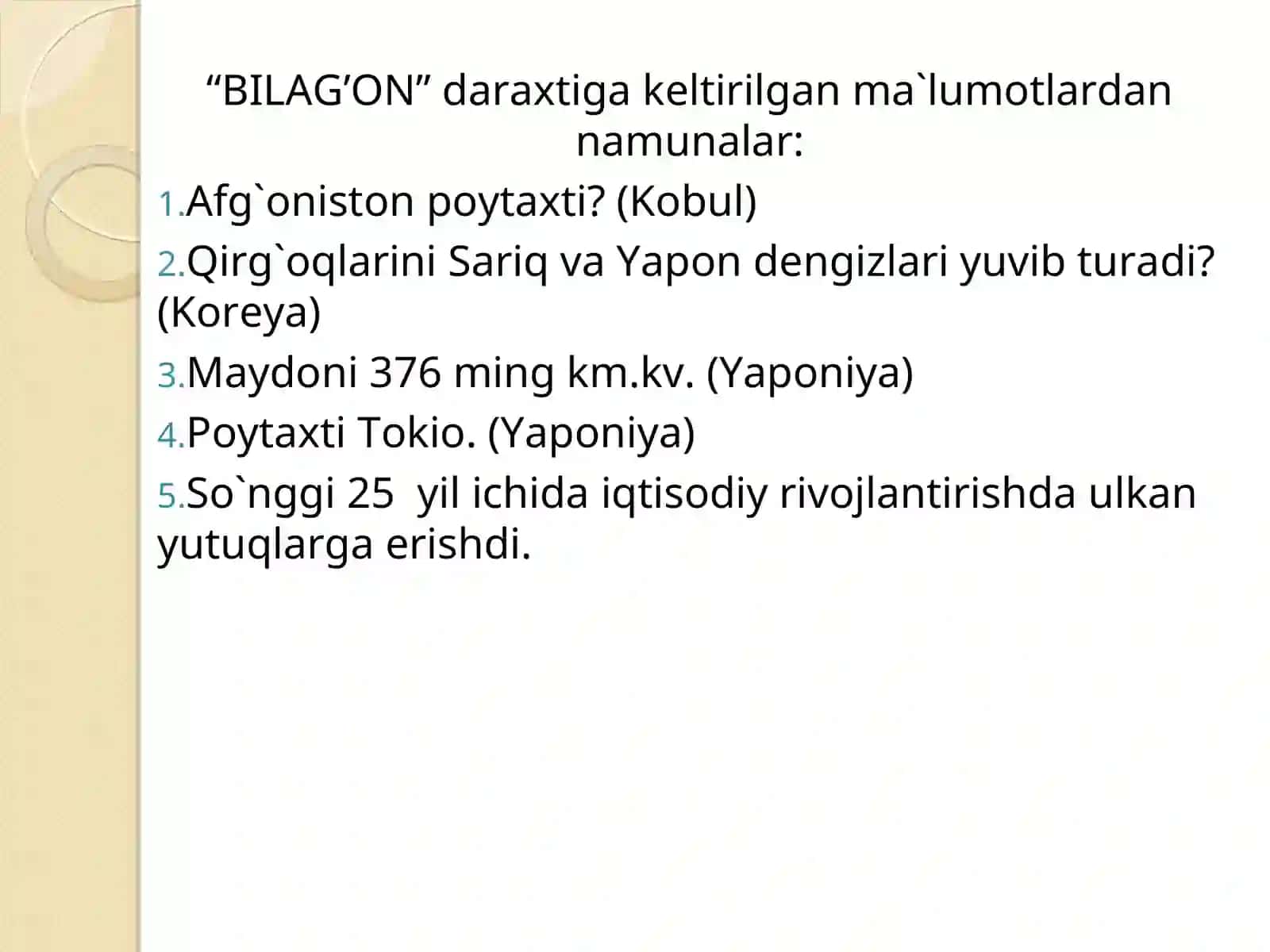 “BILAG`ON” daraxti 2