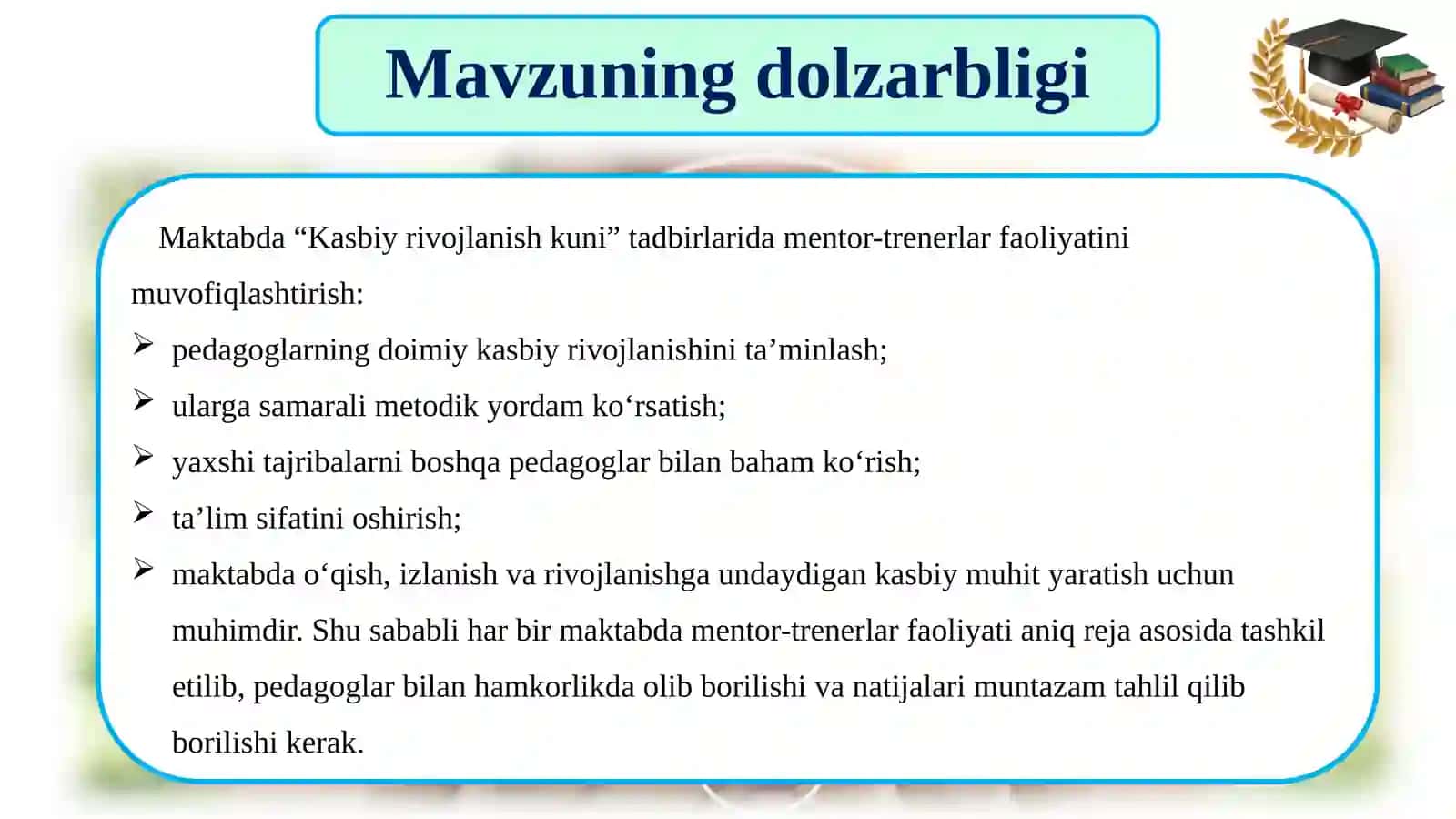 KASBIY RIVOJLANISH KUNI TADBIRLARI 2