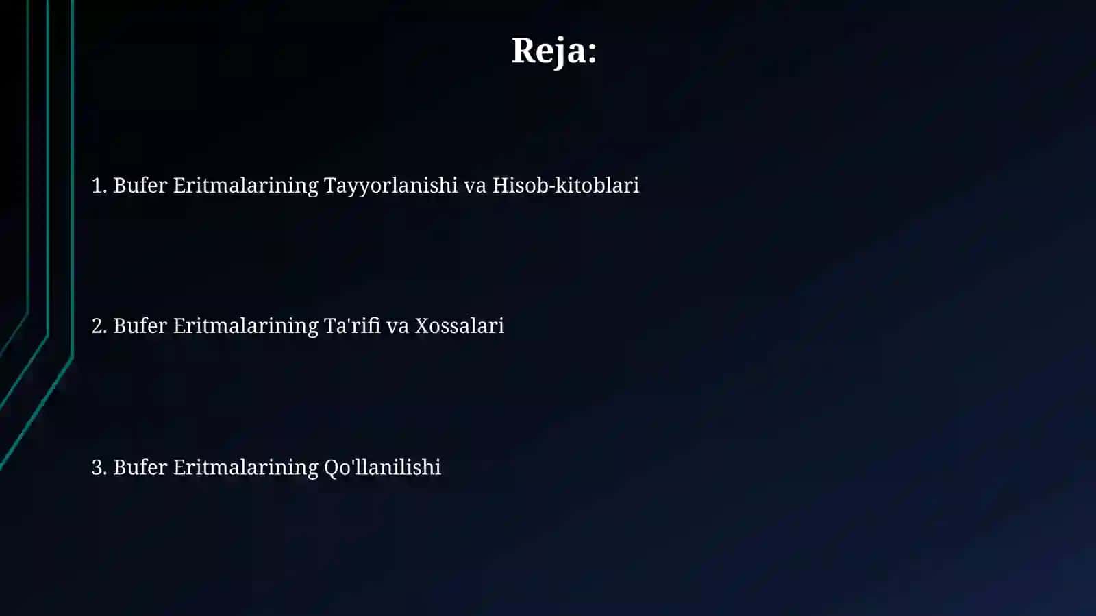 Bufereritmalarning tayyorlanishi va hisob-kitoblari 2