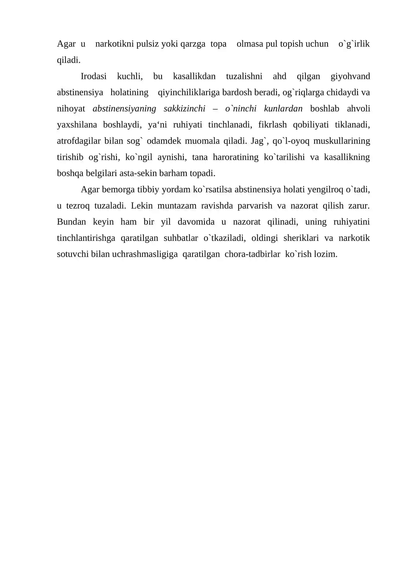 Giyohvandda abstinensiya holati 2