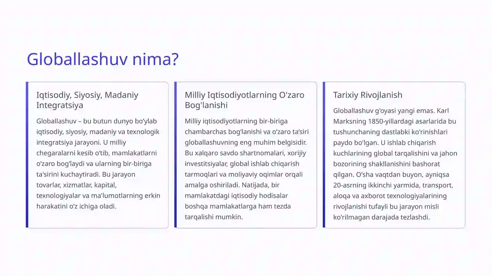 JAHON IQTISODIYOTI GLOBALLASHUVI 2