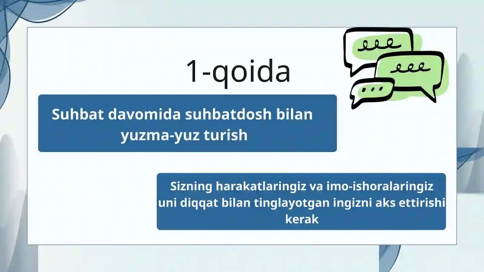 Muzokaralarga tayyorgarlik ko'rish va ularni o'tkazish 2