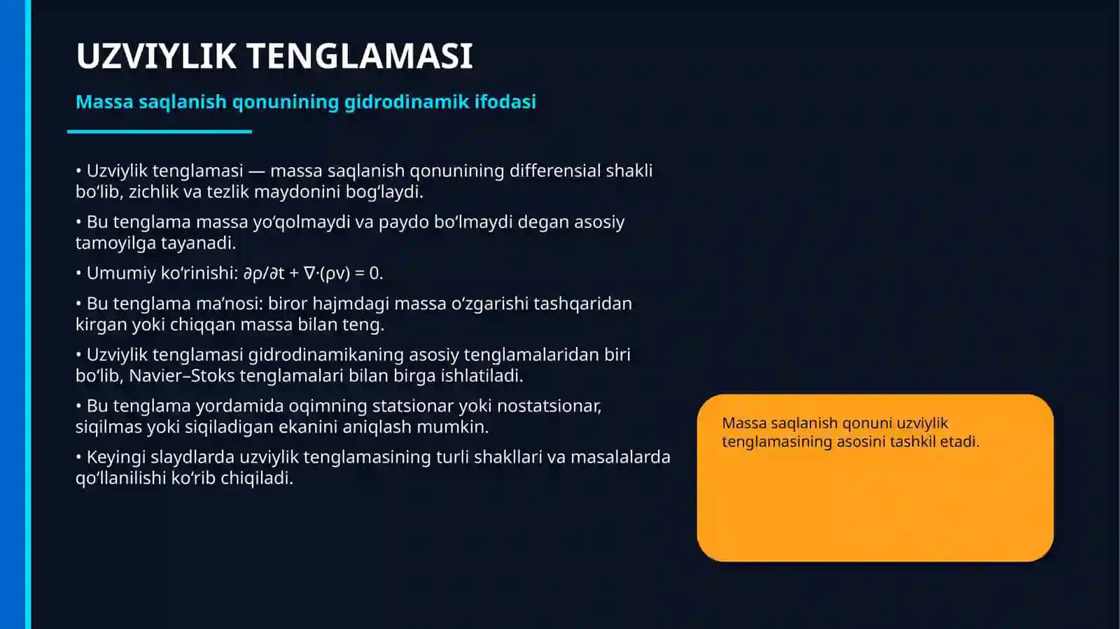 uzviylik tenglamasi 2