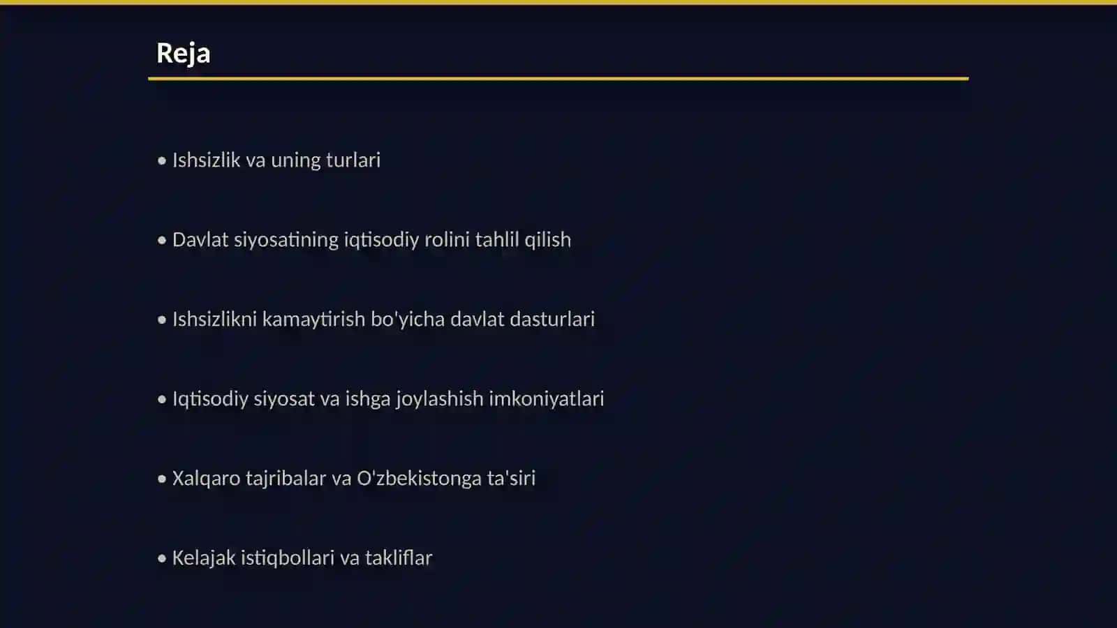 Iqtisodiyot nazariyasi Ishsizlikni kamaytirishda davlat siyosatining roli 2