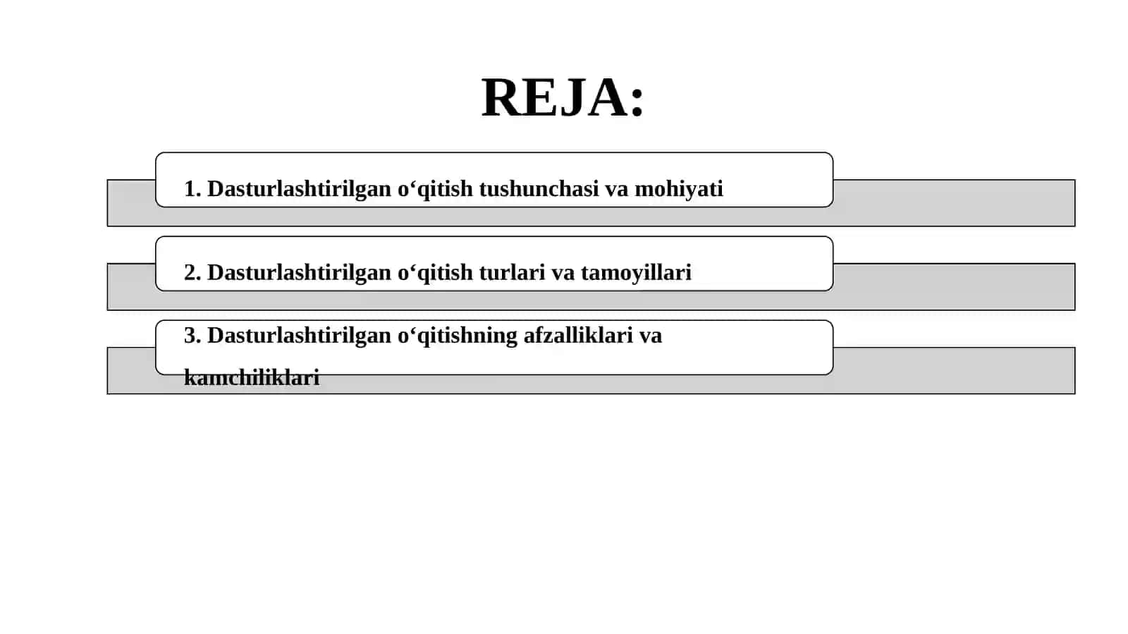 Dasturlashtirilgan o‘qitish 2