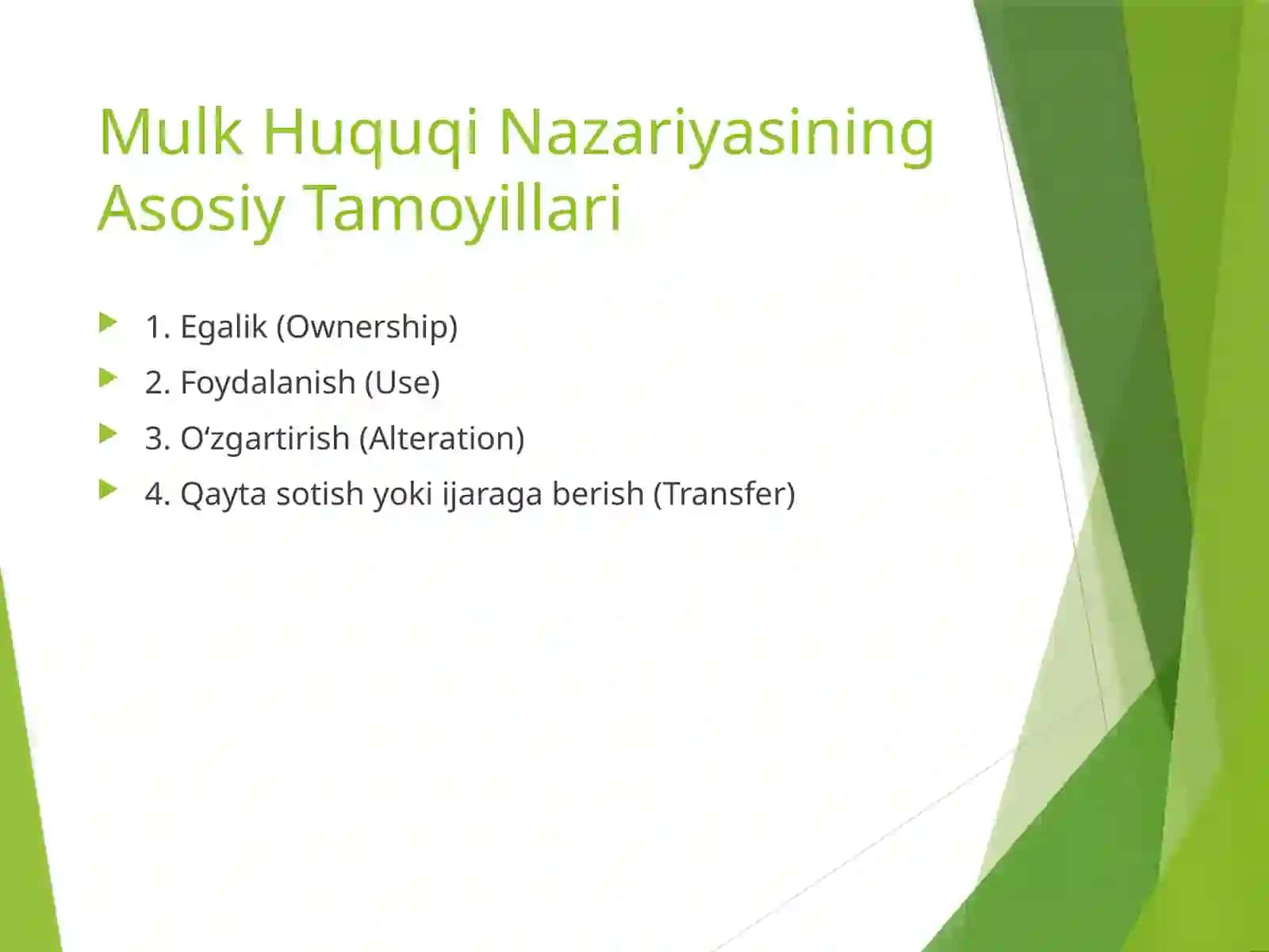 Mulk Huquqlari Nazariyasi va Mulkchilik Shakllarining Rivojlanish Evolyutsiyasi 2