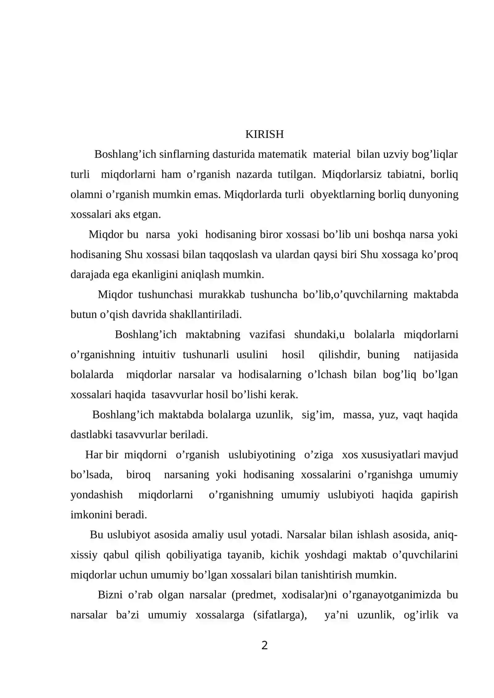 1-SINF MATEMATIKA DARSLARIDA O'QUVCHILARNI SIG'IM O'LCHOV BIRLIGI BILAN TANISHTIRISH 2
