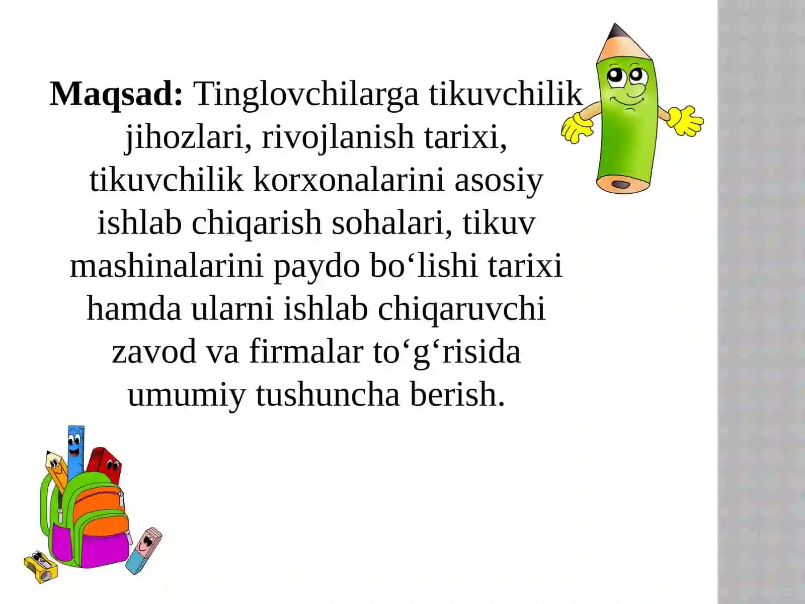 TIKUV JIHOZLARI TO‘G‘RISIDA ASOSIY MA’LUMOTLAR 2