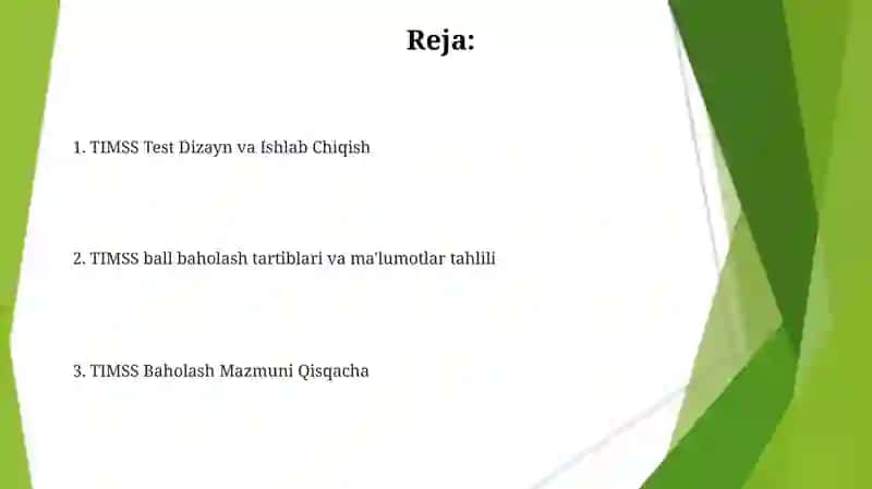 TIMSS Test Dizayn va Ishlab Chiqish 2