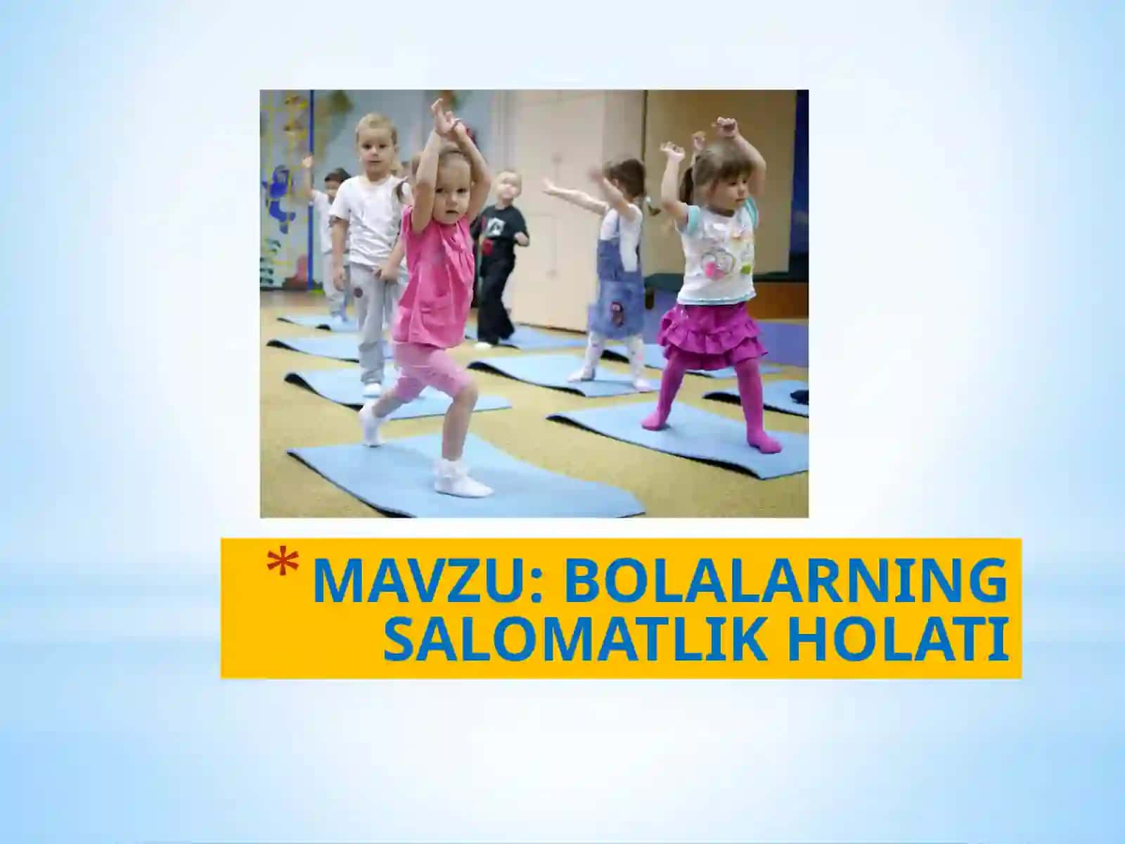 OVQATLANISH VA BOLALAR O’SMIRLAR GIGIYENASI KAFEDRASI 2