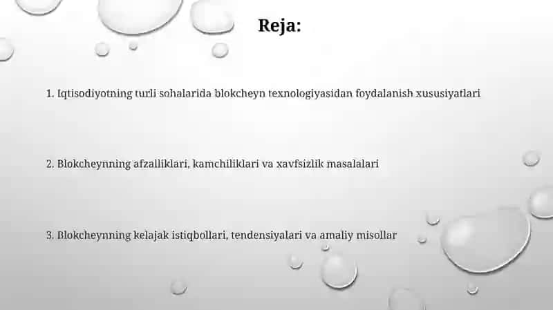 Blokcheyn texnologiyasidan iqtisodiyotning turli sohalarida foydalanish xususiyatlari 2