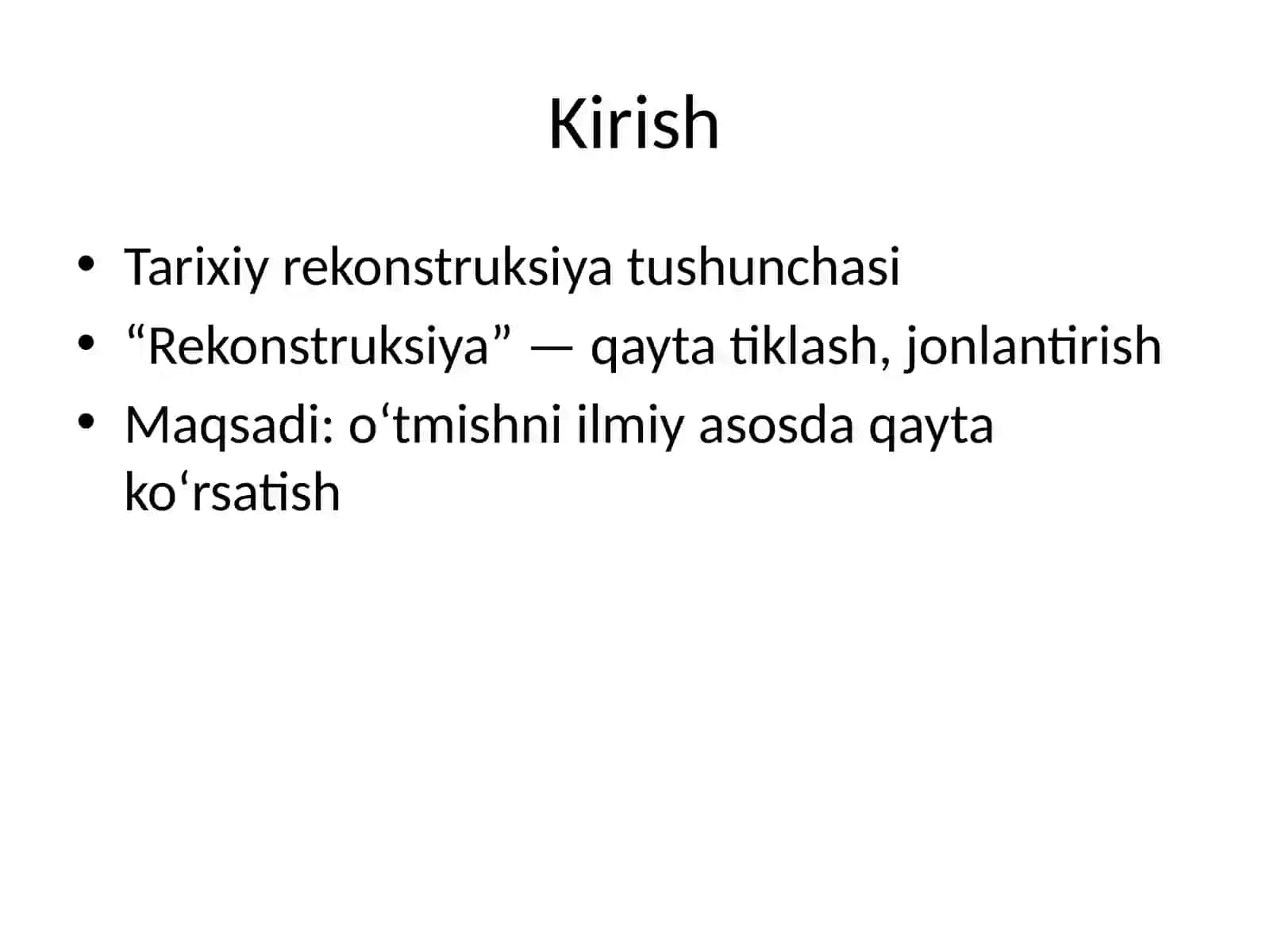 Tarixiy rekonstruksiyaga kirish 2