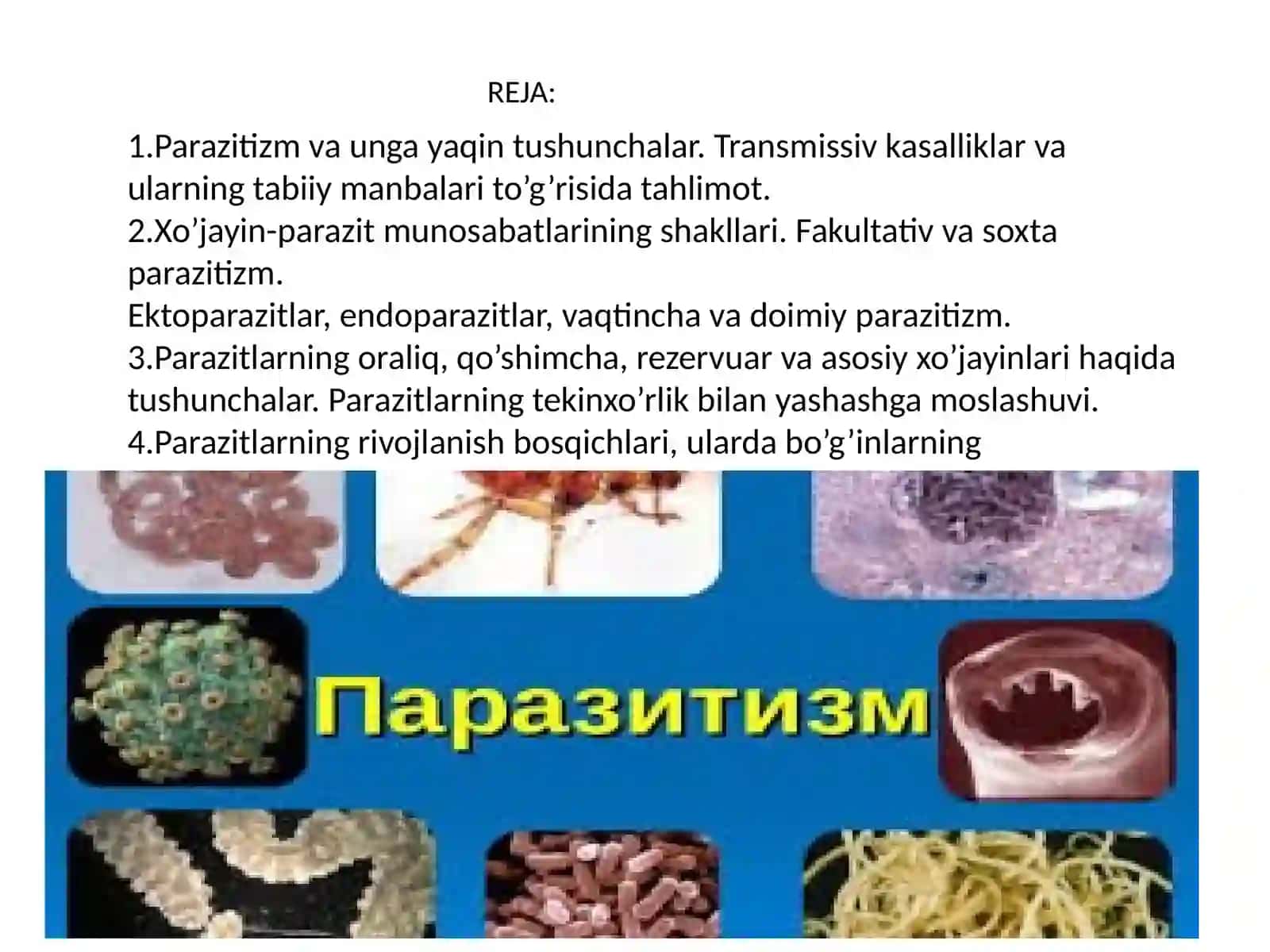 Ma'ruza-2 Parazitizm va parazitlar haqida tushunchalar 2
