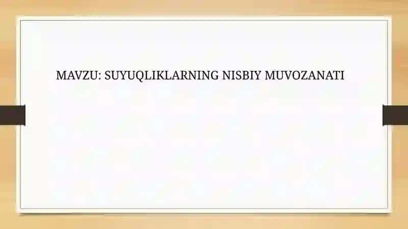 SUYUQLIKLARNING NISBIY MUVOZANATI 2