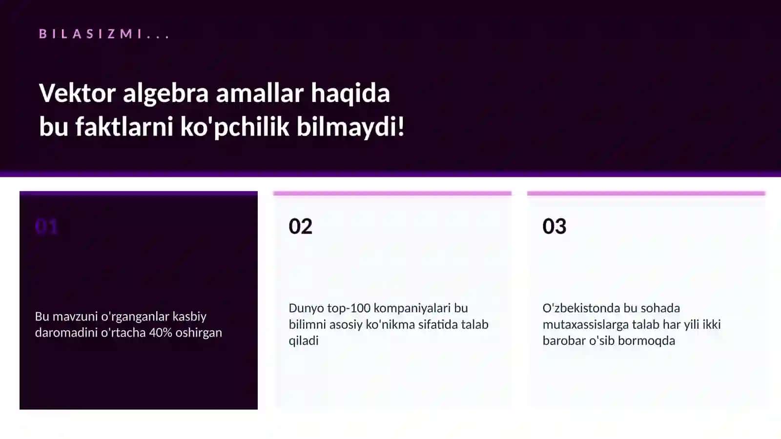 Vektor algebra amallar 2