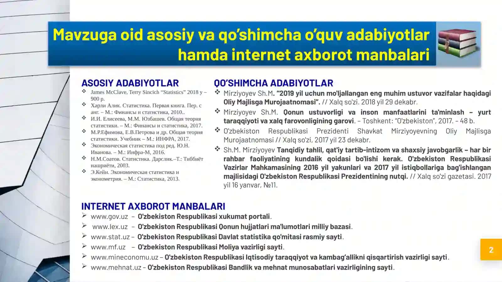 “VARIATSIYA KO'RSATKICHLARI” 2