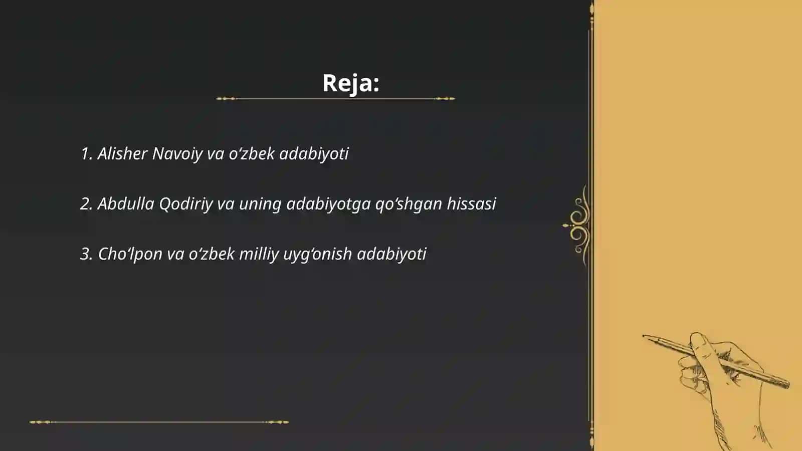 O'zbek adabiyotshunoslari va ularning fan rivojida tutgan o'rni" 2