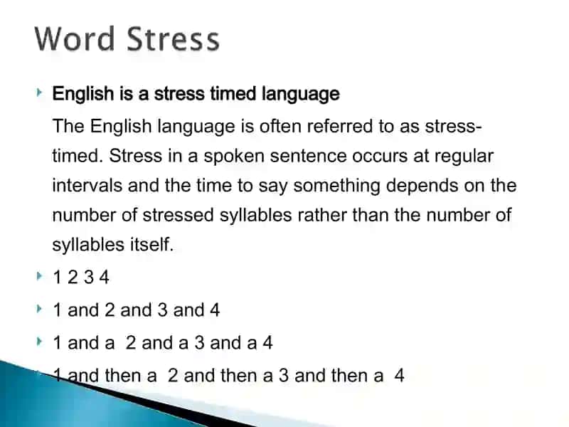 English Language Stress Patterns 2