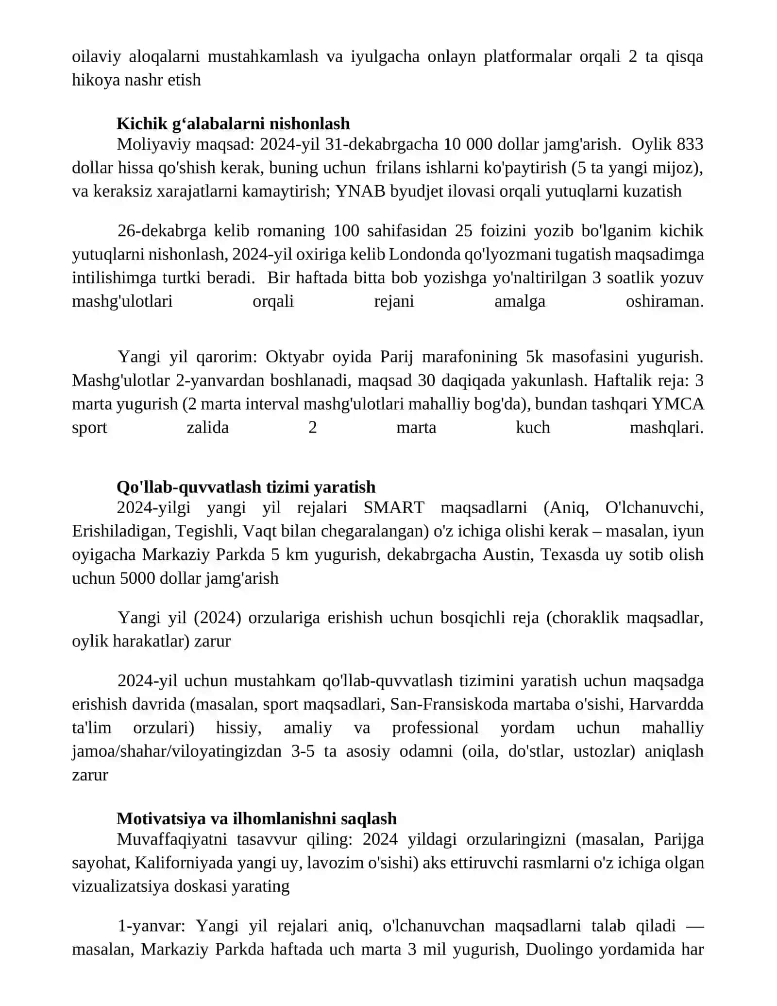 Yangi yil - yangi orzular va maqsadlar yili 2