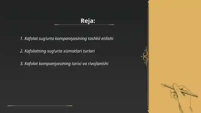 Kafolat sug‘urta kompaniyasi haqida 2
