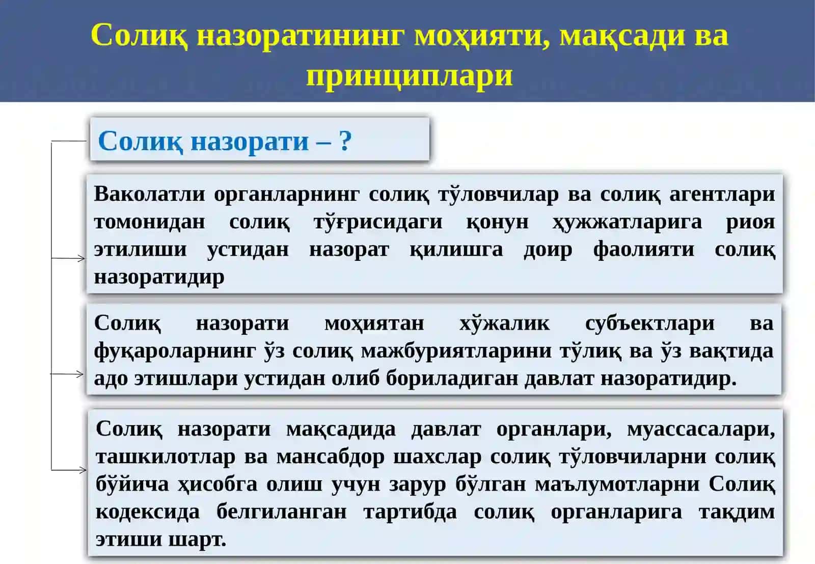 "Солиқлар ва солиққа тортиш" фаниданмаъруза машғулоти 2