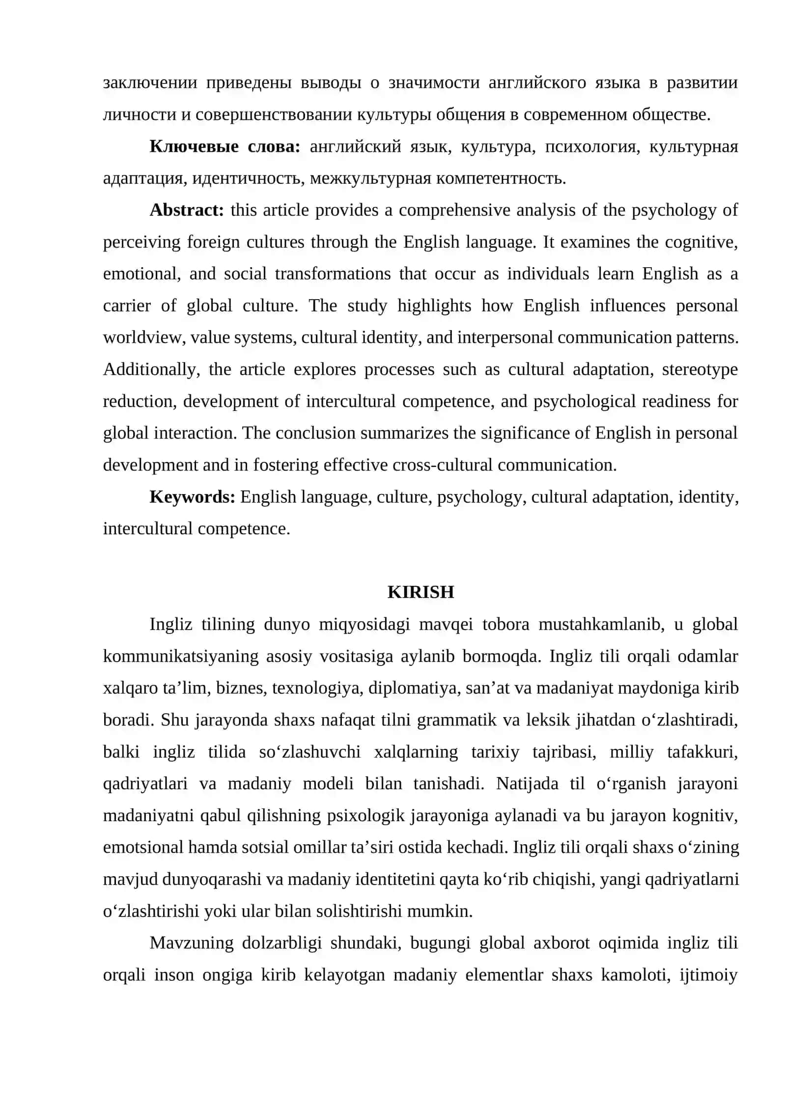 INGLIZ TILI ORQALI MADANIYATNI QABUL QILISH PSIXOLOGIYASI 2