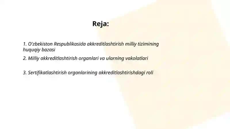 O'zbekiston Respublikasida akkreditlashtirish milliy tizimi 2