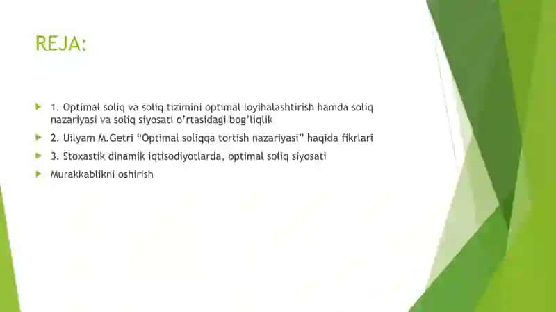 Optimal soliqqa tortish nazariyasi 2