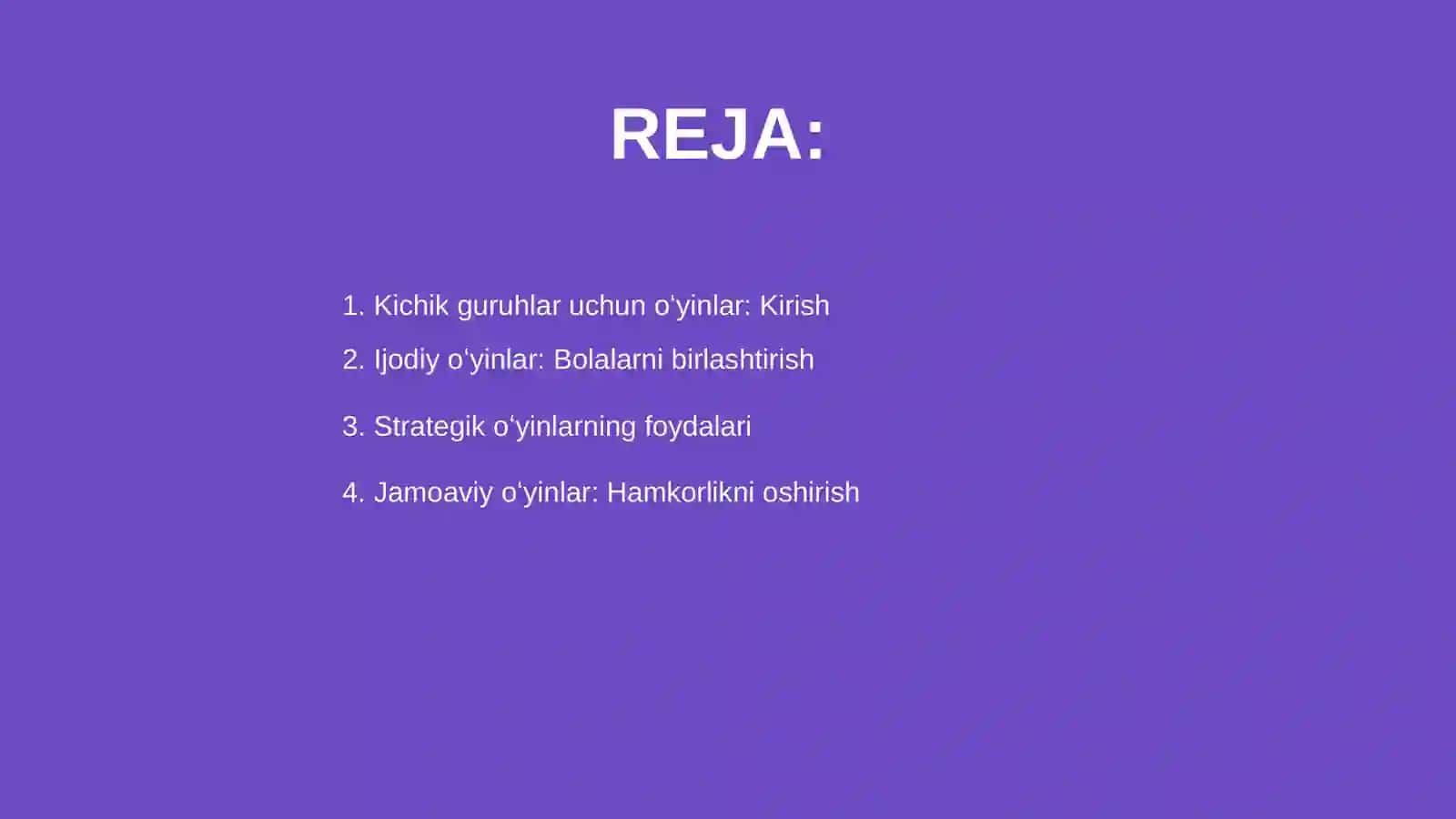 Kichik guruhlar uchun oʻyinlar 2